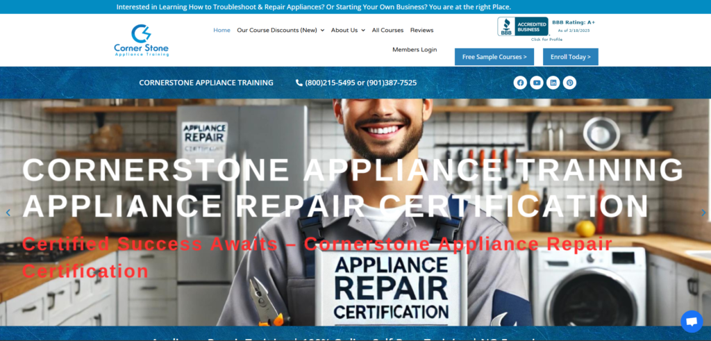 Cornerstone Appliance Training Website